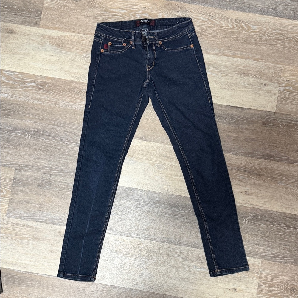 Juniors Stretch Skinny Jeans with Contrast Stitching - size 3 -